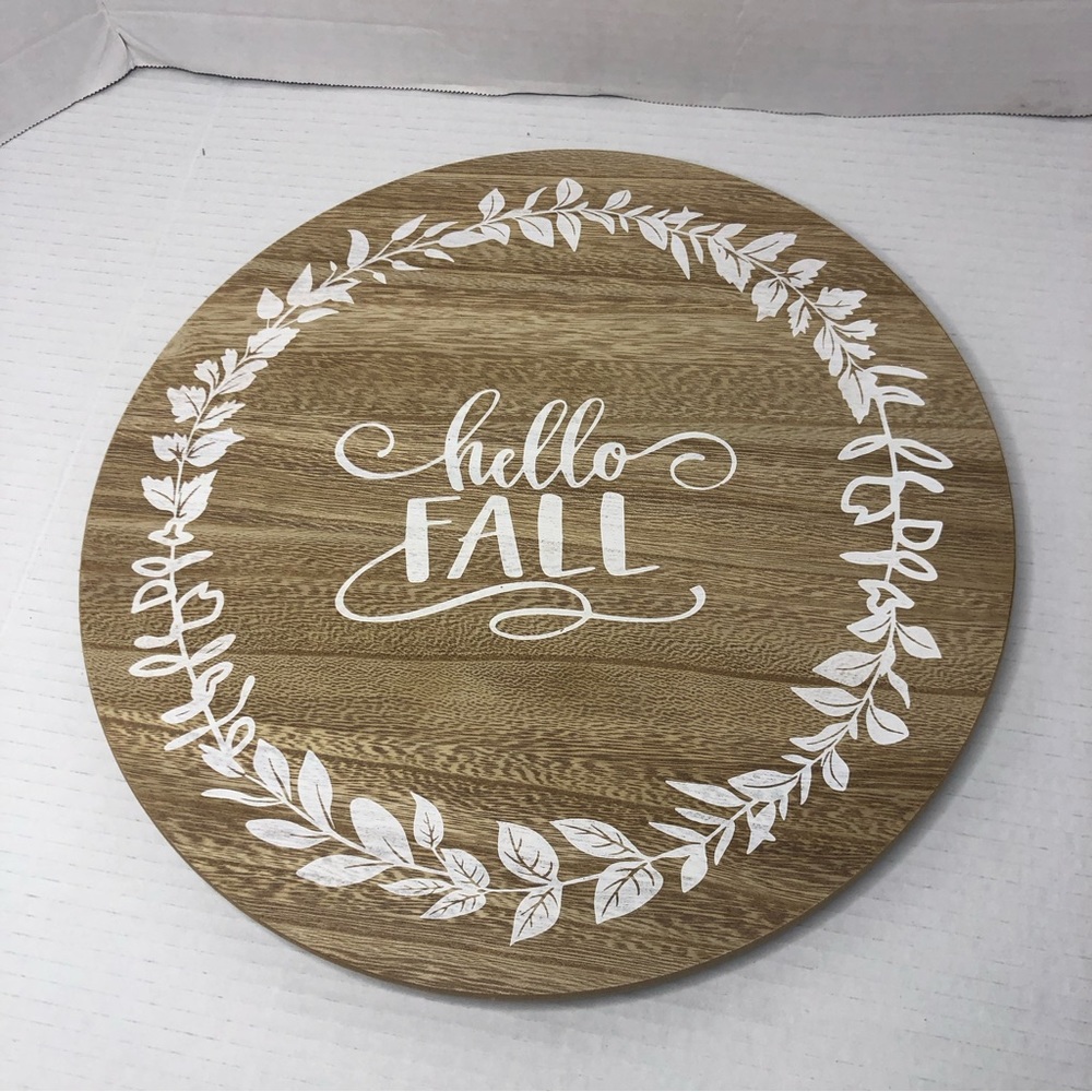 Carousel Fall Rustic Farmhouse Carousel Home Decor Rotating Circle Hello